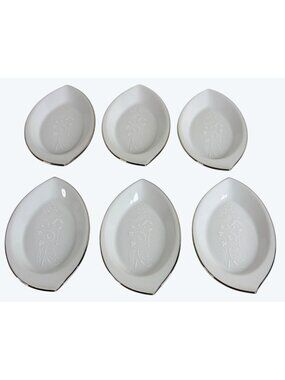 6 Noritake China Reina 6450Q Ash Trays Butter Pats Tea Bag Holders Japan